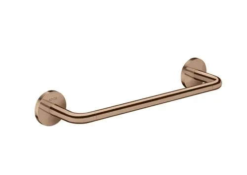 Handlauf in poliertem Rotgold von AXOR, mit zwei runden Wandbefestigungen, ideal für Anbringung in Badezimmer oder anderen Bereichen zur Unterstützung.